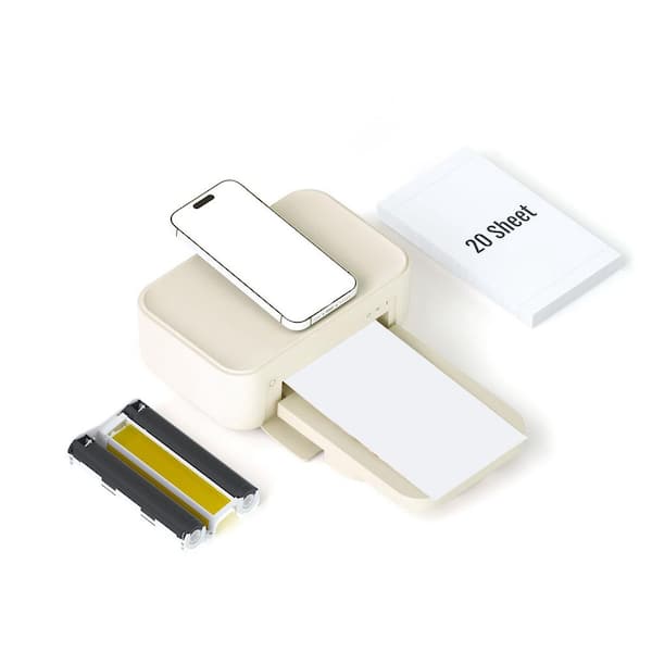 4 x 6 Wi-Fi Photo Printer with 20 Sheets Thermal Dye-Sublimation Portable for Smartphone