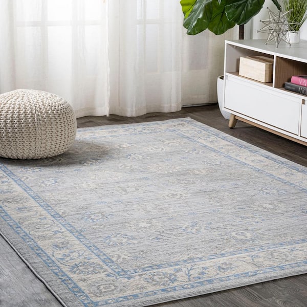 JONATHAN Y Modern Persian Vintage Moroccan Traditional Gray/Blue 3 ft. x 5 ft. Area Rug