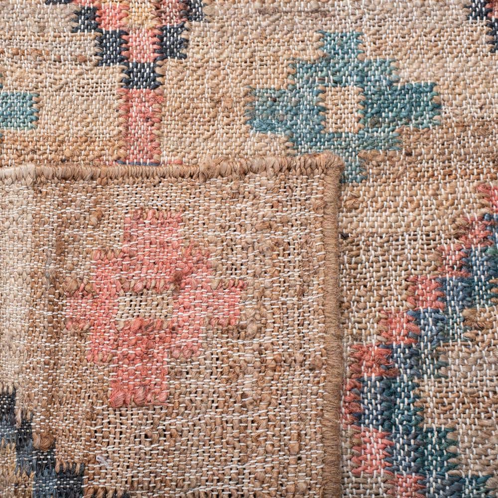 Bohemian Bliss Blue Cotton 24" Square Handwoven Accent Rug