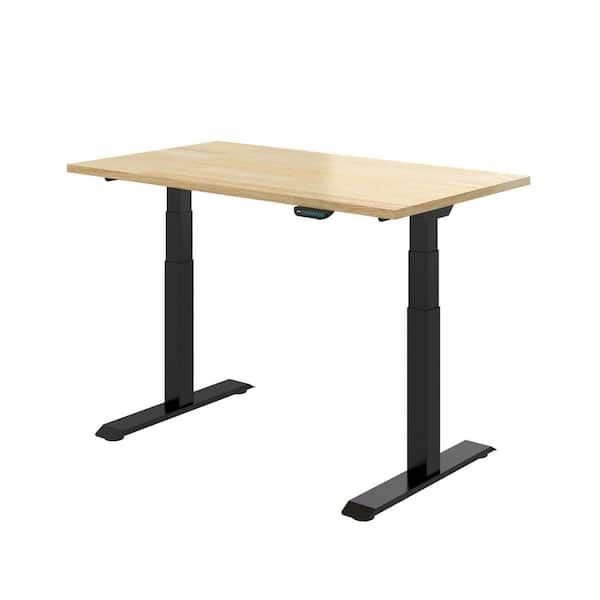 Unbranded 48 in. W x 30 in. D Dual Motor Electric Adjustable Height Workbench with Rubber Wood Tabletop