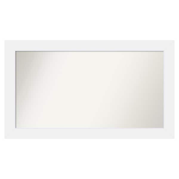 Amanti Art Corvino White 43 in. x 25 in. Custom Non-Beveled Matte Wood Framed Bathroom Vanity Wall Mirror