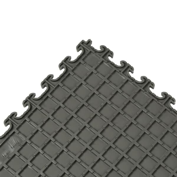 Husky Gray 18 x 18 x 2.1 Thick PVC Exercise/Gym Flooring Tiles (6