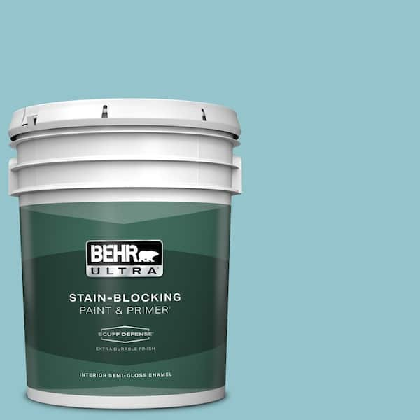 BEHR ULTRA 5 gal. #520E-3 Velvet Morning Extra Durable Semi-Gloss Enamel Interior Paint & Primer