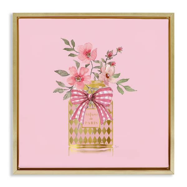 Stupell Industries Perfume Bouquet Florals by Nan Gold Floater Frame Nature Graphic Art Print 25 in. x 25 in.