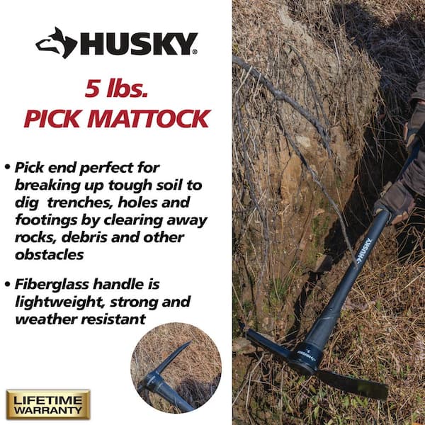5 lb. Pick Mattock with 36 in. Fiberglass Handle