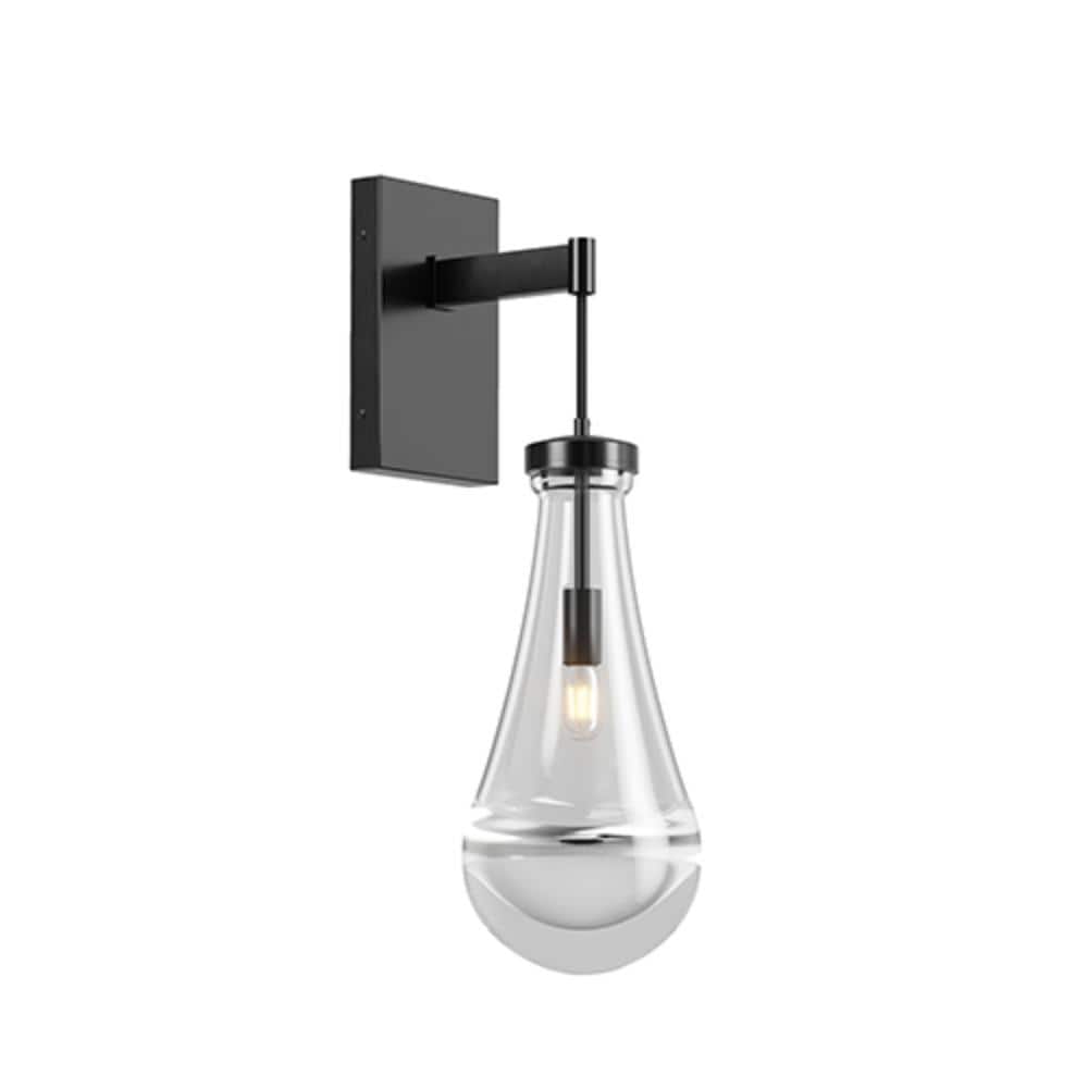 1-light Modern Black with Clear Glass Wall Sconces price history on PriceWatchPro