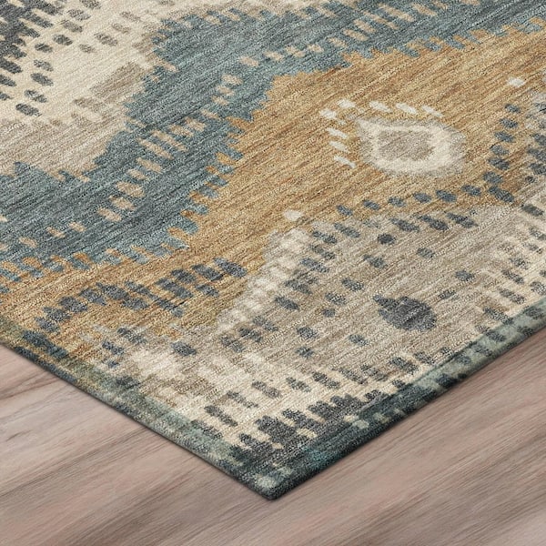 Chantille Machine Washable Indoor/Outdoor Abstract ACN3074 Graphite 2 ft. x 3 ft. Accent Rug