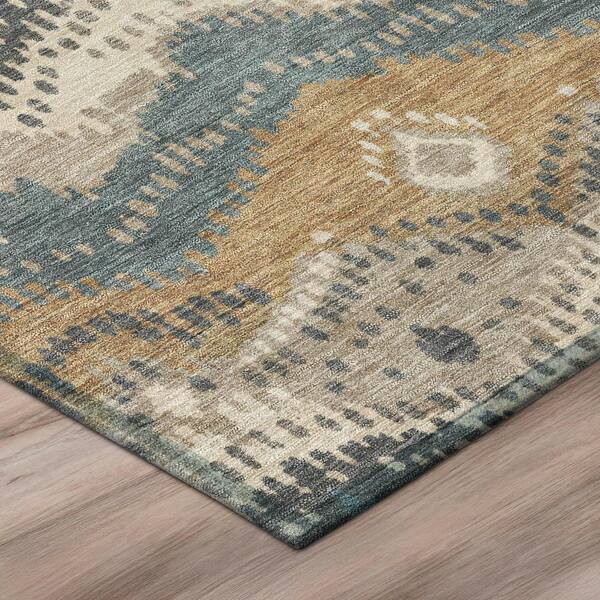 Chantille Machine Washable Indoor/Outdoor Abstract ACN3074 Graphite 8 ft. x 10 ft. Area Rug