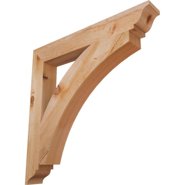 Ekena Millwork 4 in. x 30 in. x 30 in. Western Red Cedar Thorton Traditional Rough Sawn Bracket