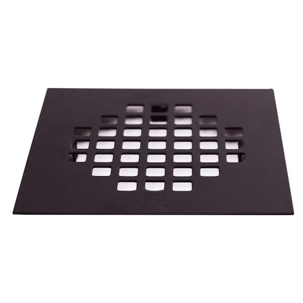 Round Shower Drain | 3-7/8 Inch Plumbest Drain Cover | Geometric Squares  No. 1