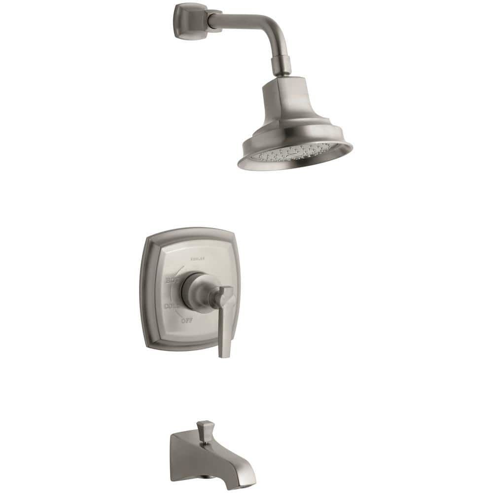 Margaux Collection K-TS16225-4-BN 2.5 GPM Wall Mounted Rite-Temp Bath Shower Trim Set with Lever Handle and NPT Spout in Vibrant Brushed -  Kohler