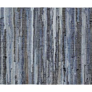 Denim Abstract Blue Multi-Colored 2 ft. x 3 ft. Area Rug