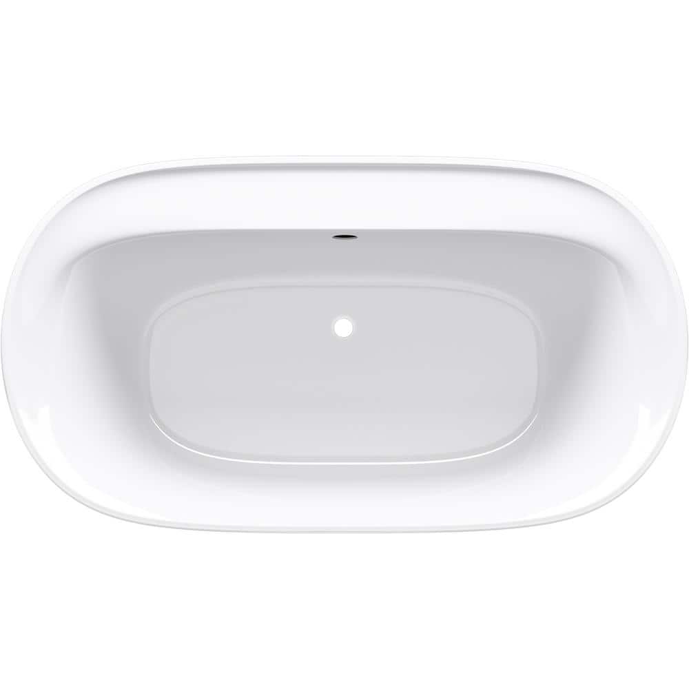 Spectacle 66'' White Acrylic Freestanding Soaking Bathtub