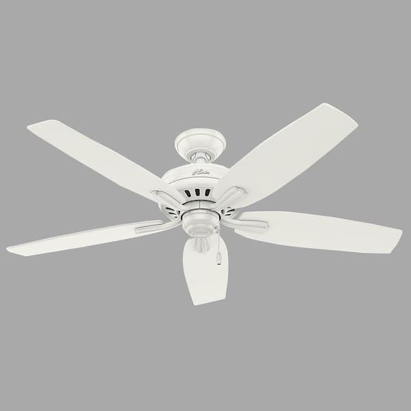 Hunter Newsome 52 in. Indoor/Outdoor Fresh White Ceiling Fan For Patios or Bedrooms