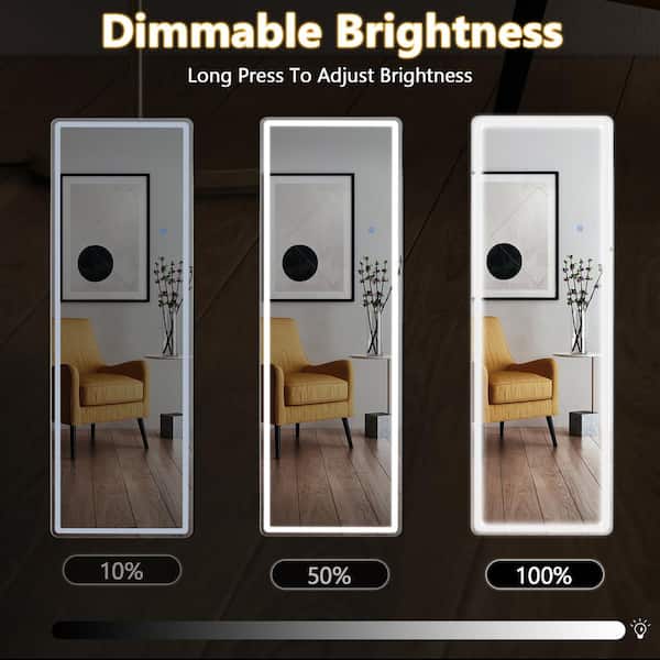 FIRNEWST 21 in. W x 64 in. H LED Light Rectangular Frameless
