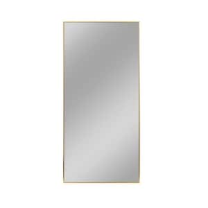 34 in. W x 71 in. H Rectangular Framed Wall Bathroom Vanity Mirror in Gold