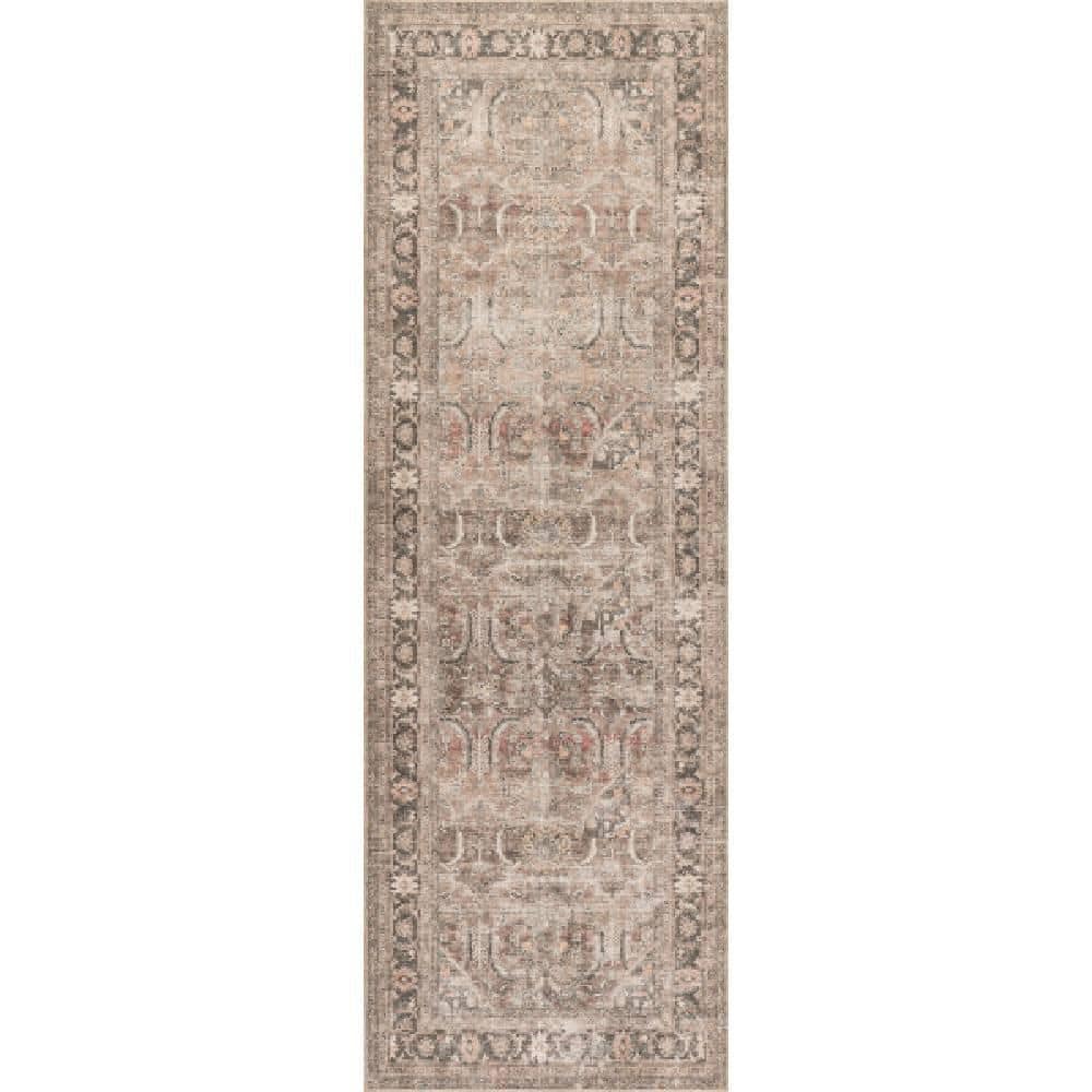 2 ft. 8 in. x 8 ft. Deidra Light Brown Hillstone Collection Traditional Vintage Medallion Runner Rug price history on PriceWatchPro
