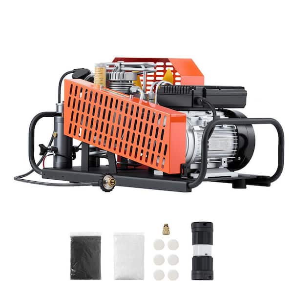 PCP Air Compressor, 4500PSI/30Mpa Diving Scuba Tank Compressor, 60 L/min Four-Cylinder Auto Stop Rifle Compressor Pump