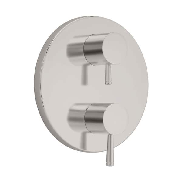 American Standard Serin 2-Handle Thermostat Valve Trim Kit in Brushed Nickel with Separate Volume Control (Valve Sold Separately)