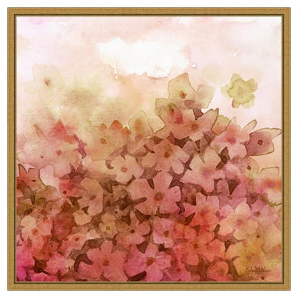 Amanti Art Feathered Fields V by Kelsey Wilson 1 Piece Floater Frame Canvas Giclee Abstract Art Print 22 in. x 22 in.