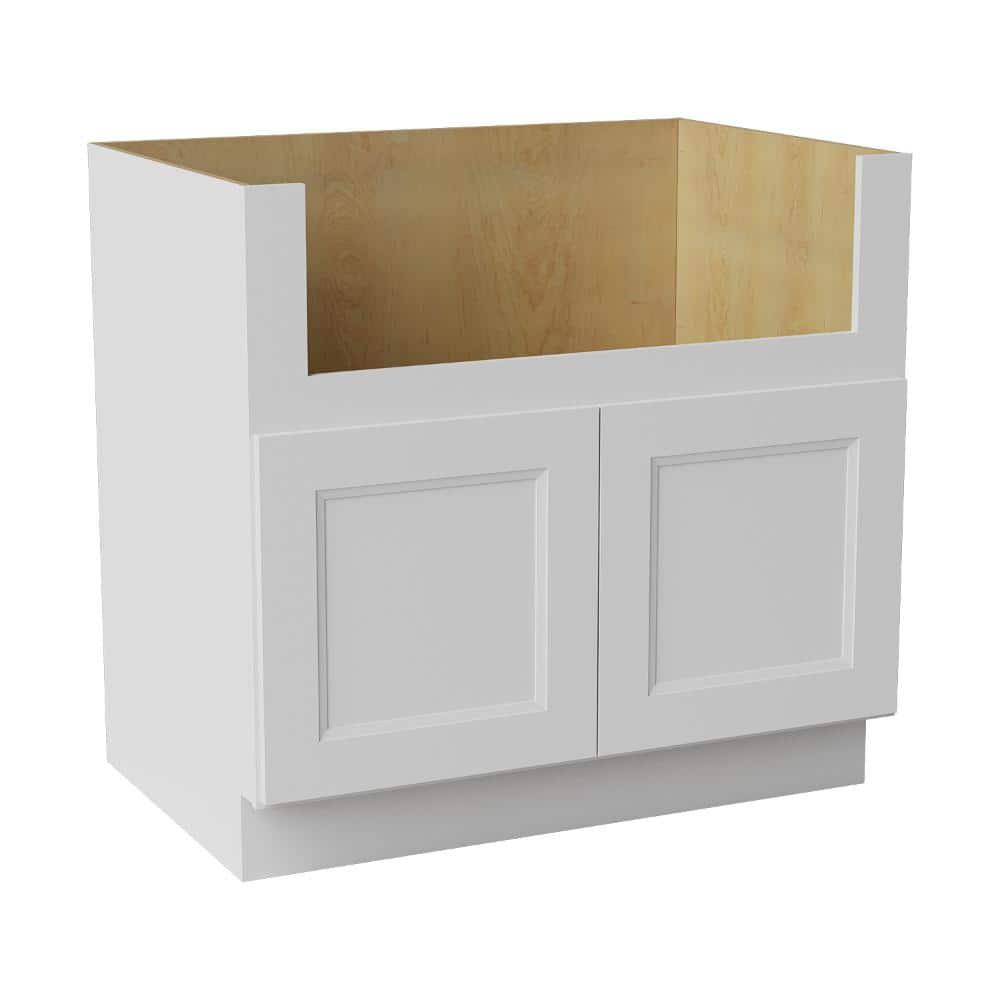 36 in. W x 24 in. D x 34.5 in. H Ready to Assemble Double Shaker Farm Sink Base Kitchen Cabinet in Newport White price history on PriceWatchPro