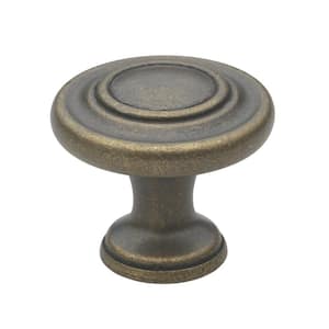 1-1/4 in. Dia Antique Brass Classic Round Ring Cabinet Knob (10-Pack)