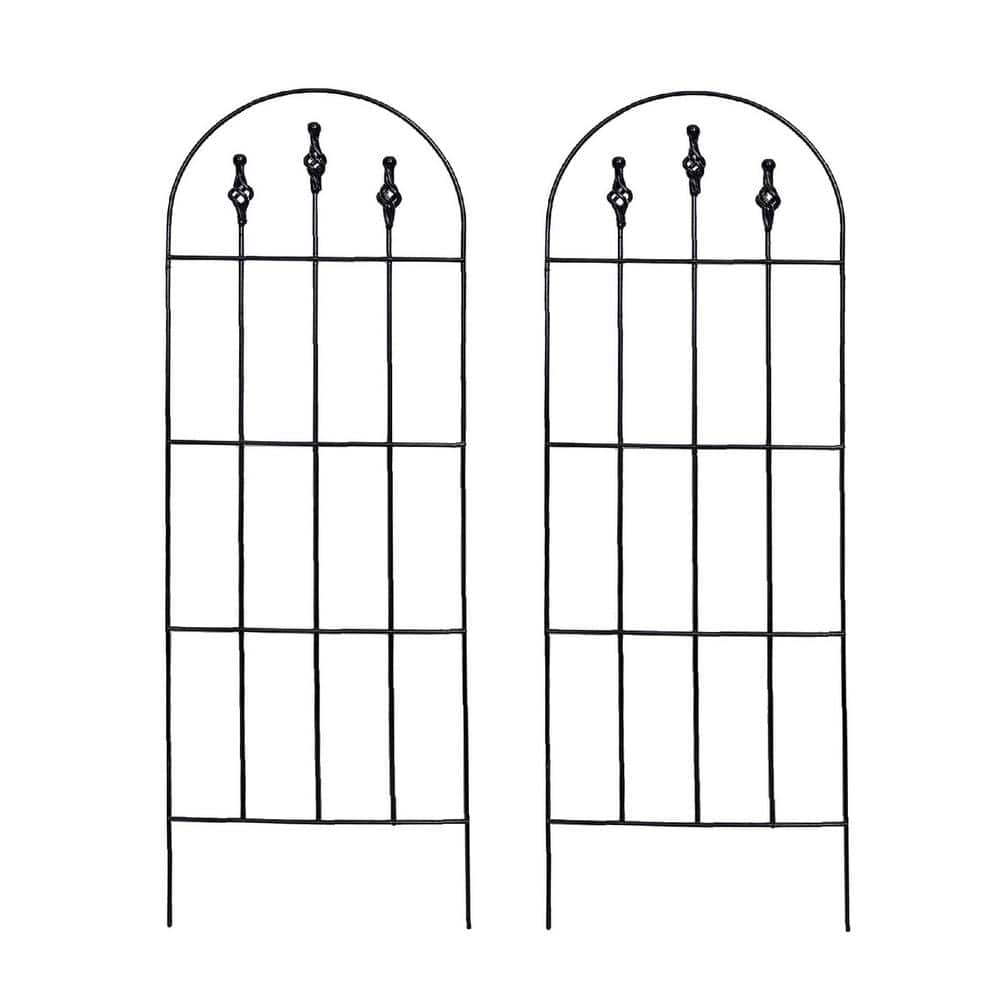 48 in. Black Garden Metal Vine Sturdy Trellis (2-Pack) NYSC482P - The ...