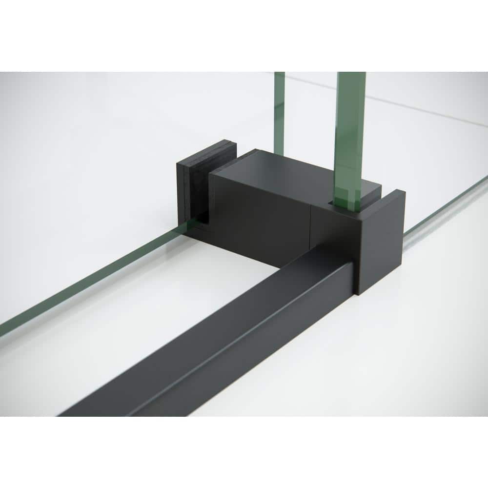 Eclipse 60" Frameless Sliding Bathtub Door in Matte Black