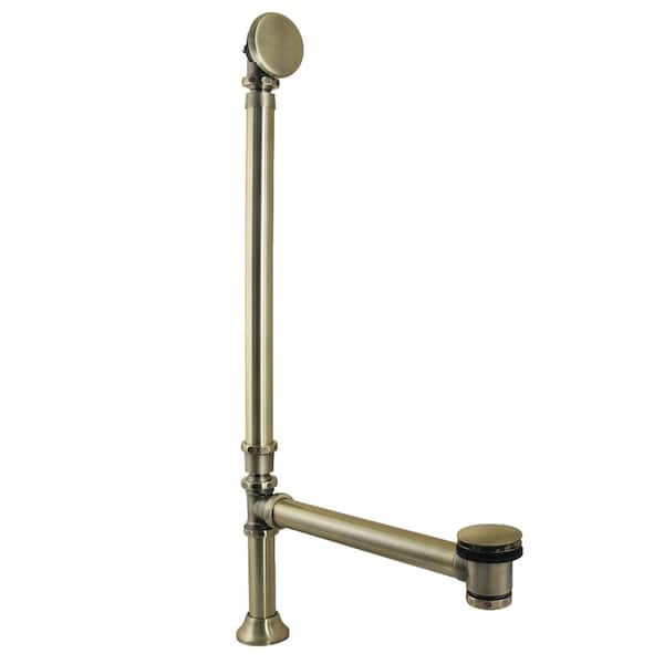 Vintage 23-Gauge Toe Touch Tub Waste and Overflow in Antique Brass