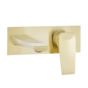 Monaco Single-Handle Wall Mount Bathroom Faucet in Brushed Gold