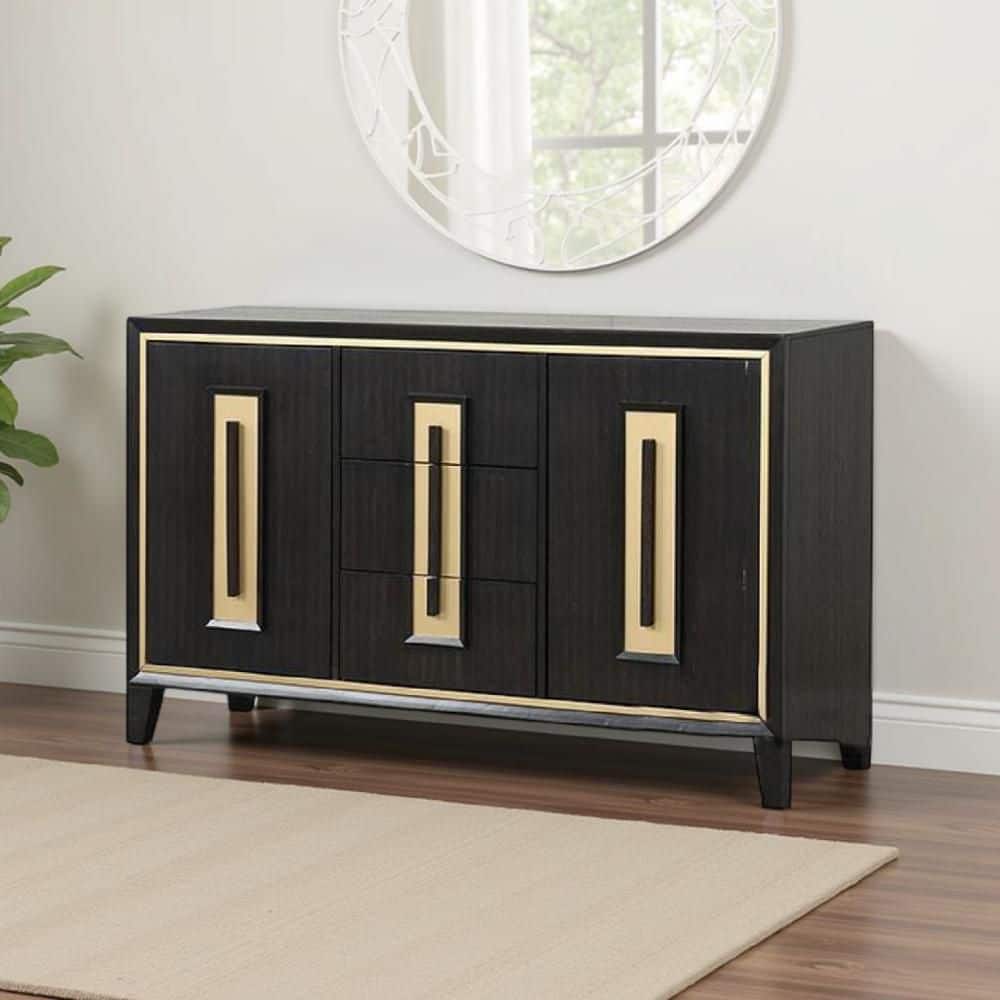 Yada Espresso Brown Wood Sideboard Buffet Server with 3 Drawers and 6 Shelves price history on PriceWatchPro