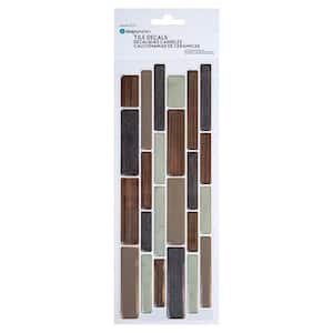 Self-Adhesive 10 in. x 3.94 in. Beige 12-Pieces Peel and Stick Border Tiles