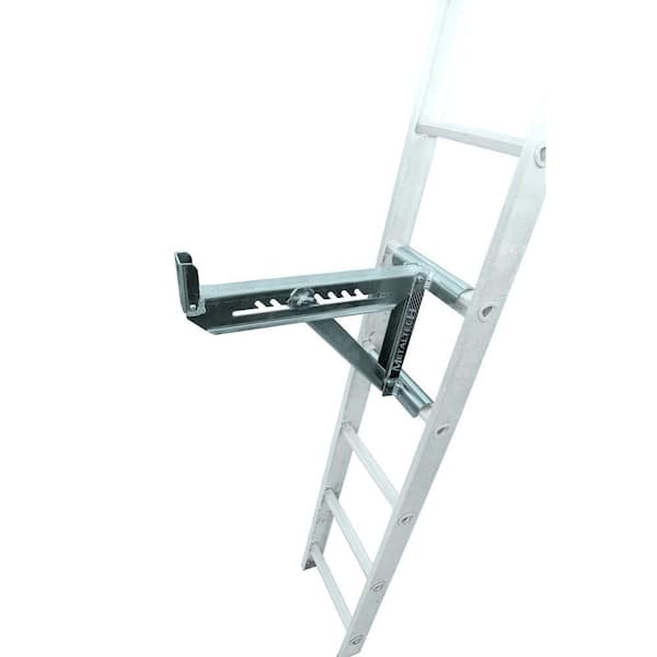 MetalTech 21.75 in. x 10 in. x 16.75 in. Aluminum Adjustable 2-Rung Ladder  Jacks for Scaffold Extension Boards, Ladder, or Plank E-LJ20P