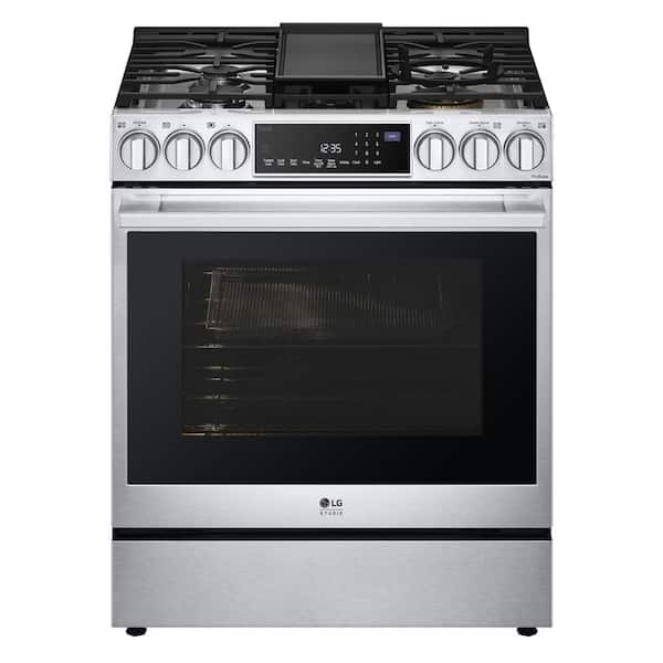LG EasyClean 30-in 5 Burners 5.4-cu ft Freestanding Natural Gas Range  (Stainless Steel) in the Single Oven Gas Ranges department at