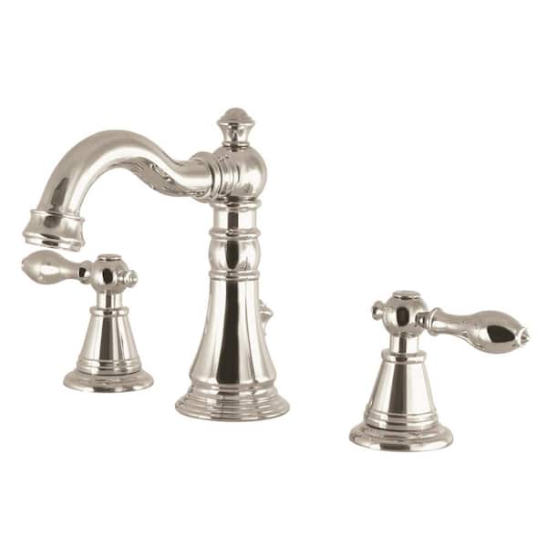 English Classic 8 in. Widespread 2-Handle Bathroom Faucet in Polished Nickel