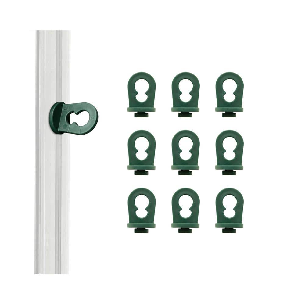 Green Plastic Greenhouse Plant Hangers Set of 10