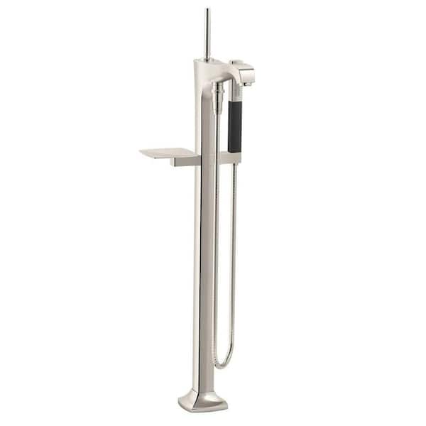 KOHLER Margaux Single-Handle Claw Foot Tub Faucet Floor Mount Bath Filler with Hand Shower in Vibrant Polished Nickel