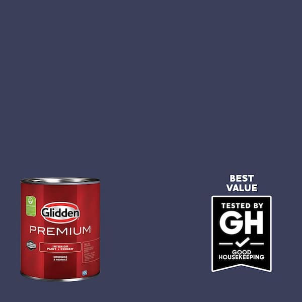 Glidden Premium 1 qt. Victory Blue PPG1165-7 Eggshell Interior Latex ...