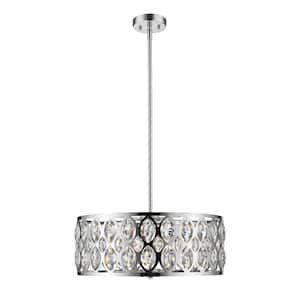 Dealey 6-Light Chrome Chandelier with Crystal Shade