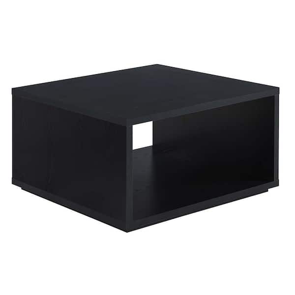 Convenience Concepts Northfield 32 In Black Medium Square Wood Coffee Table With Shelf R4 0430 The Home Depot