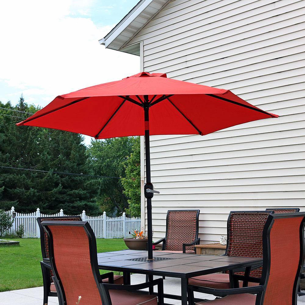 Burnt Orange 7.5' Aluminum Patio Umbrella with Tilt and Crank
