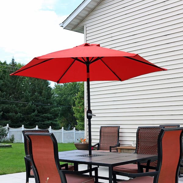 7.5 ft. Aluminum Market Tilt Patio Umbrella in Burnt Orange