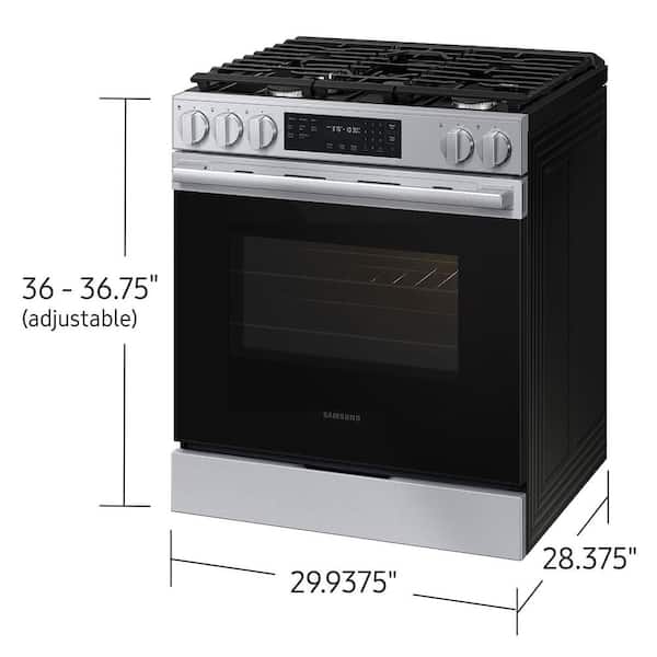 Bespoke 30 in. Smart 5 burner Slide-In Gas Range in Fingerprint Resistant Stainless Steel with No-Preheat Air Fry Max