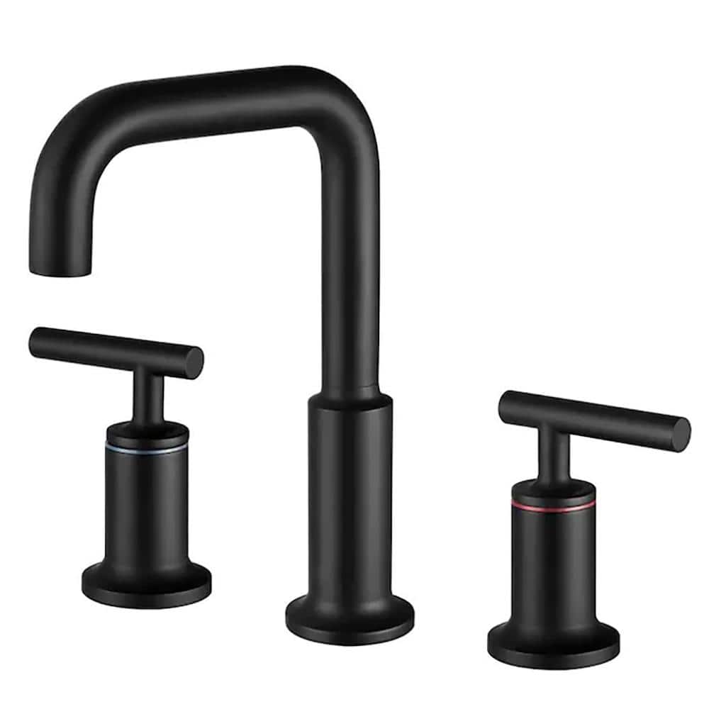 Deck Mount 8 in. Widespread Double Handle Bathroom Faucet, Three Hole Bathr