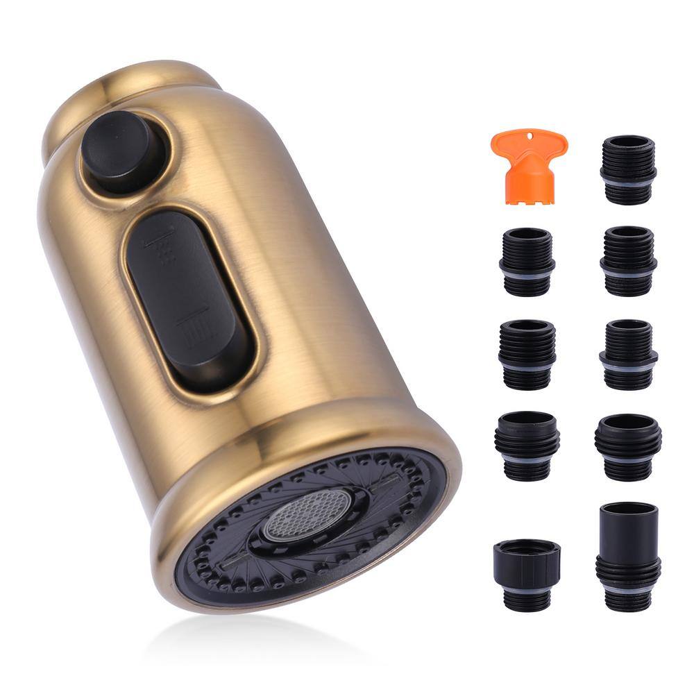 Pull down Kitchen Faucet head replacement in Brushed Gold with 9 Adapter Kit price history on PriceWatchPro