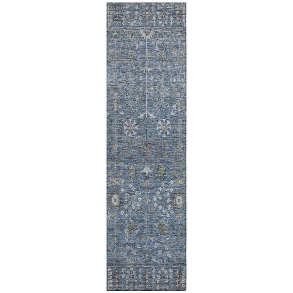 Chantille Machine Washable Indoor/Outdoor Abstract ACN2231 Blue 2 ft. 3 in. x 7 ft. 6 in. Runner Rug