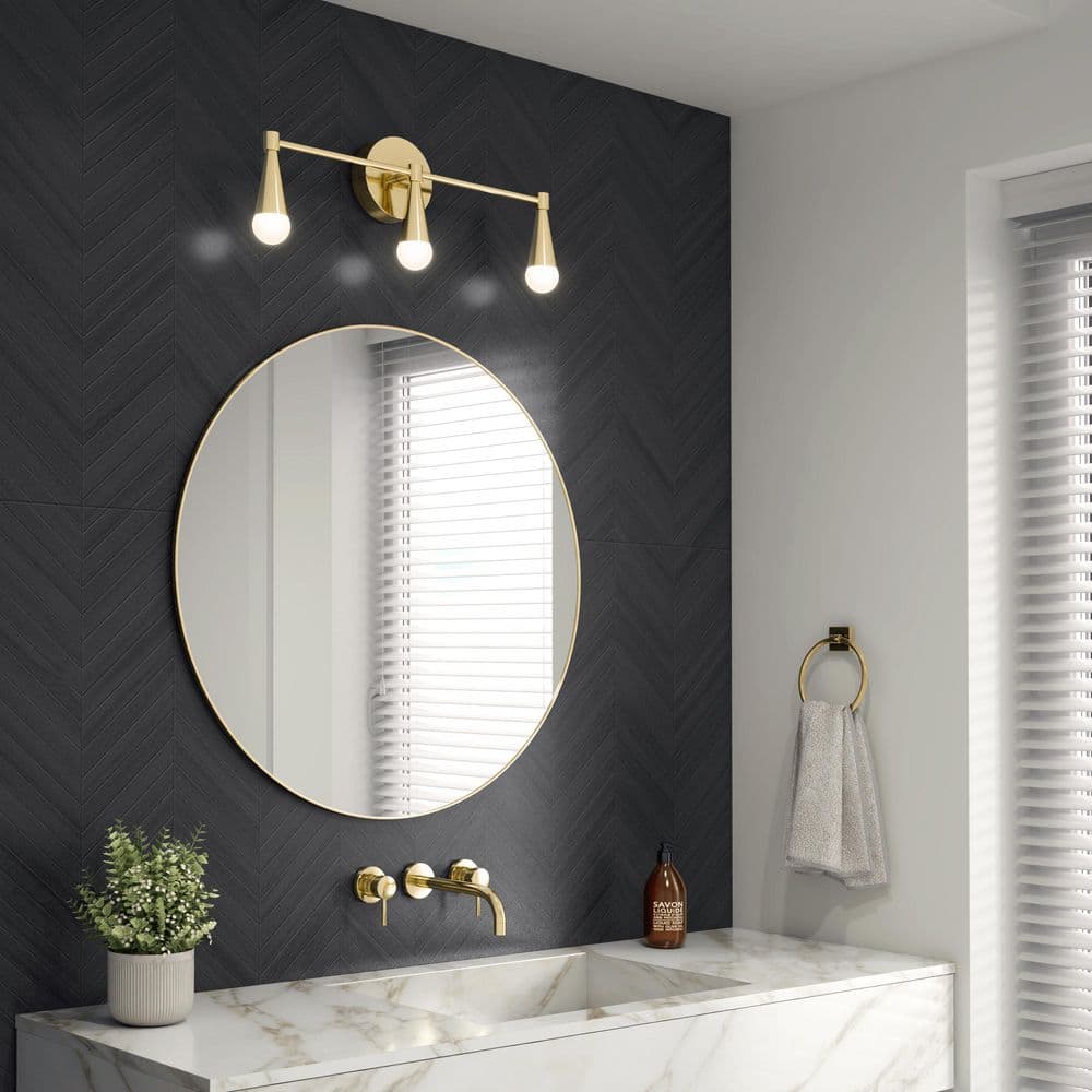 Artika Wayden 21 in. 3-Light Gold 3CCT Integrated LED Vanity Light