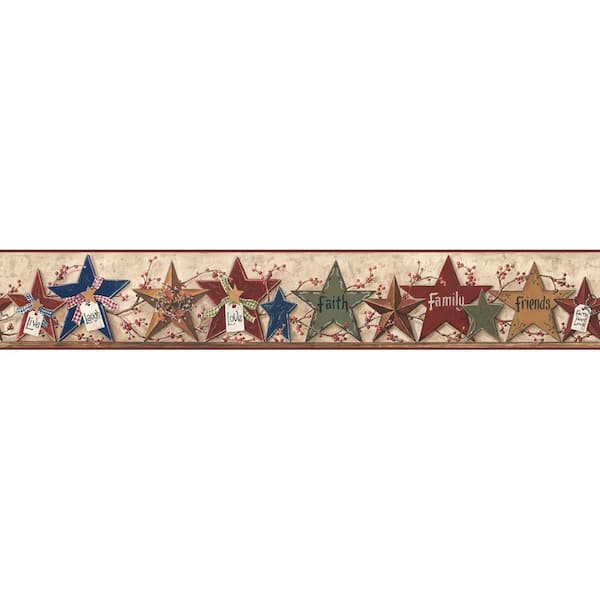 York Wallcoverings Decorative Stars Border Tan Wallpaper Border