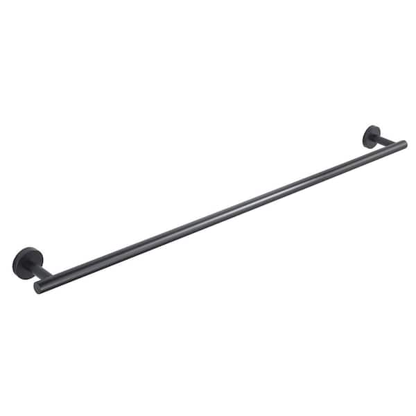 32 in. Wall Mounted Single Towel Bar in Matte Black