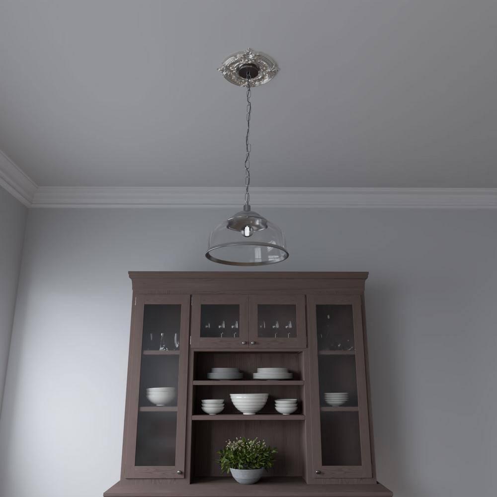 Attica 10" Bright Coat Chrome Thermoformed PVC Ceiling Medallion